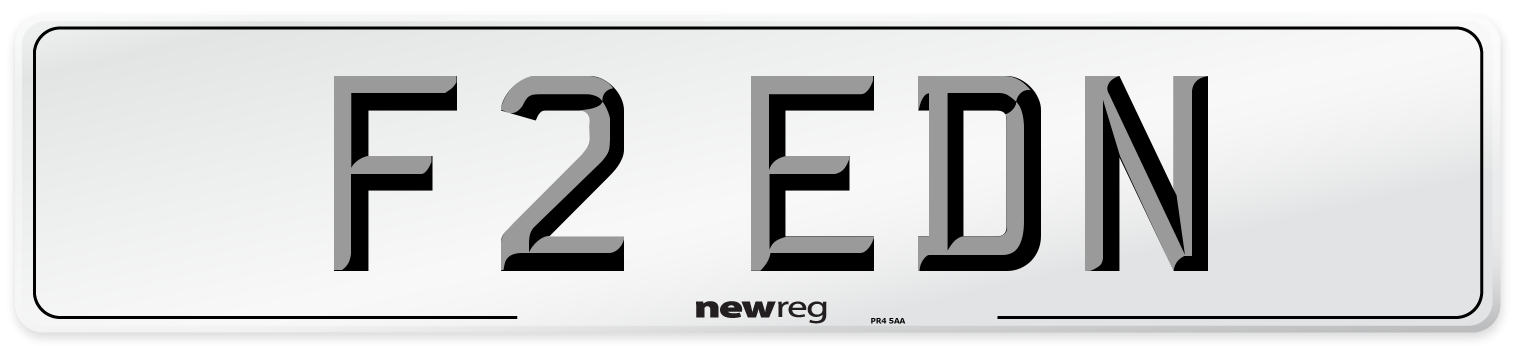 F2 EDN Number Plate from New Reg